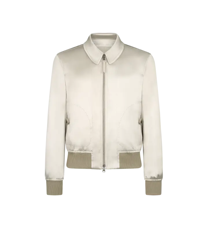 SILK SATIN REVERSIBLE BLOUSON CHAMPAGNE online